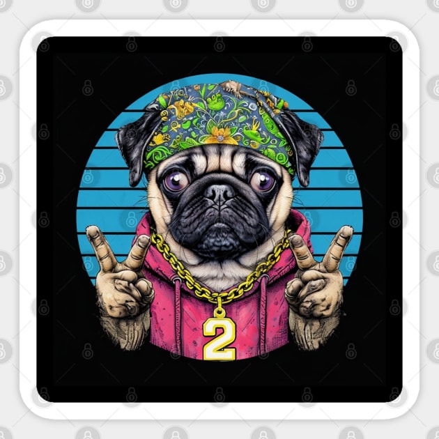 Pug Life: Urban Swagger Pug Boss Sticker by Steve